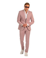 Slim Fit Mauve Men's Wedding Suit - Blush Pink Groom Suit