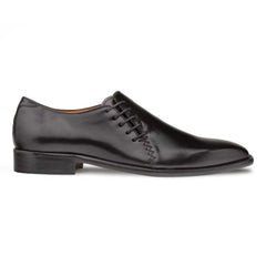 Mezlan Nicos Men's Black Leather Dress Shoes - Formal Cross Lace-Up Oxfords