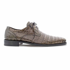 Men's Mezlan Anderson Grey Crocodile Dress Shoes - Genuine Crocodile Leather Lace-Ups