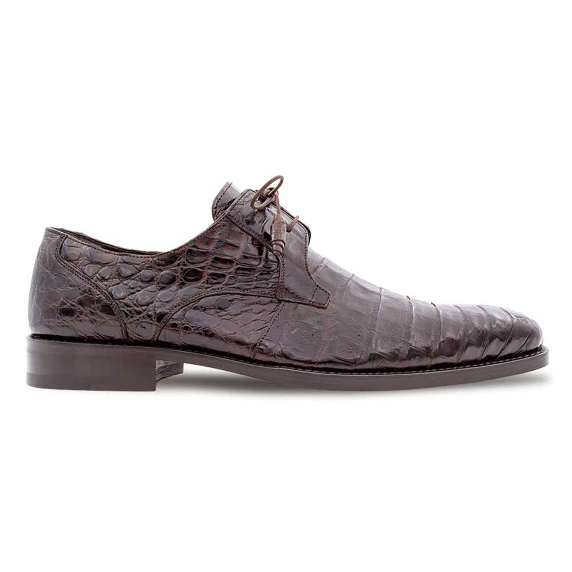 Men's Brown Crocodile Dress Shoes: Mezlan Anderson Genuine Crocodile Leather Lace-Ups