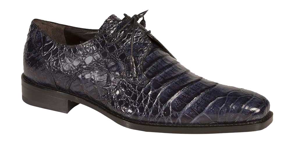 Men's Anderson Crocodile Embossed Oxford Dress Shoes, Blue