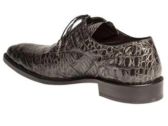 Men's Grey Crocodile Embossed Oxford Dress Shoes - Anderson Collection