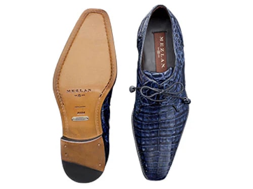 Men's Anderson Crocodile Embossed Oxford Dress Shoes, Blue