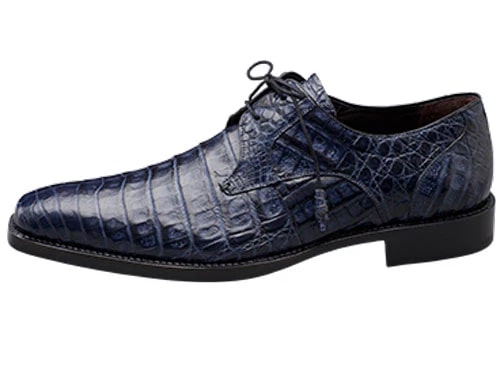 Men's Anderson Crocodile Embossed Oxford Dress Shoes, Blue