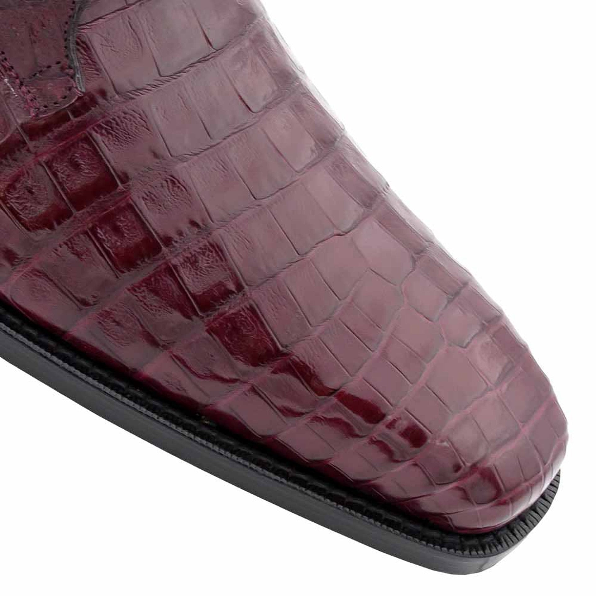 Men's Burgundy Crocodile Dress Shoes: Mezlan Anderson Genuine Crocodile Leather Lace-Ups