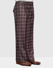 Women's Brown Plaid Wide Leg Pants | High Waist Trousers | Fall Fashion