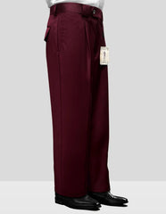 Burgundy Wide Leg Pants | High-Waisted Palazzo Trousers | Statement Solid Color Bottoms