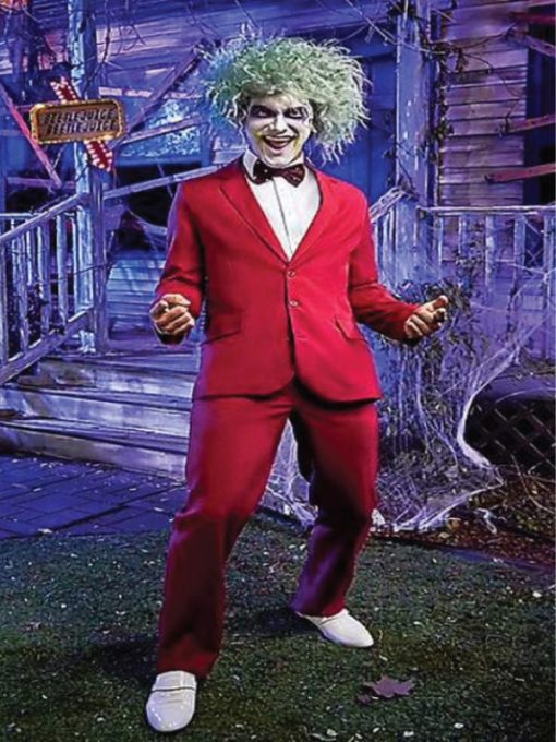 Beetlejuice 2024 Movie Michael Keaton Red Suit Costume Halloween Cosplay