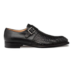 Mezlan Temi Men's Black Leather Monk Strap Dress Shoes