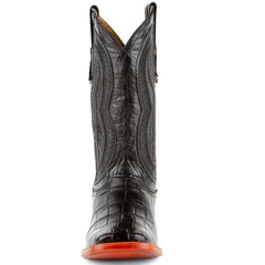 Men's Black Alligator Belly Cowboy Boots - Ferrini Stallion Square Toe Dress Boots