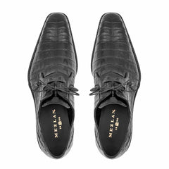 Men's Black Genuine Crocodile Dress Shoes: Mezlan Anderson Lace-Up Oxfords