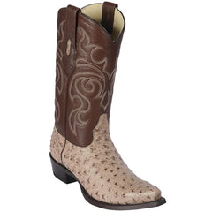 Men's Ostrich Leather Cowboy Boots: Moka Dress Western Boots by Los Altos