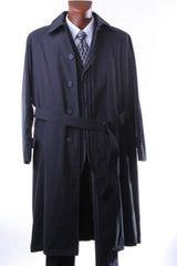 Men's Black Ankle-Length Overcoat | All-Season Dress Coat | Big & Tall Sizes Available