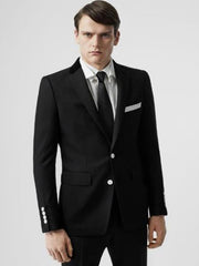 Men's Black Sport Coat Blazer with White Buttons