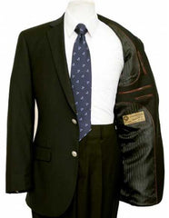 Men's Black Sport Coat Blazer - Slim Fit Two Button Poly-Blend Jacket