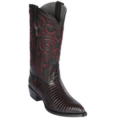 Men's Black Cherry Lizard Print Cowboy Boots - Los Altos Dress Western Boots