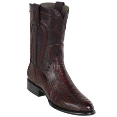 Men's Black Cherry Ostrich Leg Cowboy Boots: Western Roper Dress Boots by Los Altos