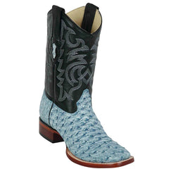 Men's Blue Ostrich Cowboy Boots: Rustic Los Altos Dress Western Boots