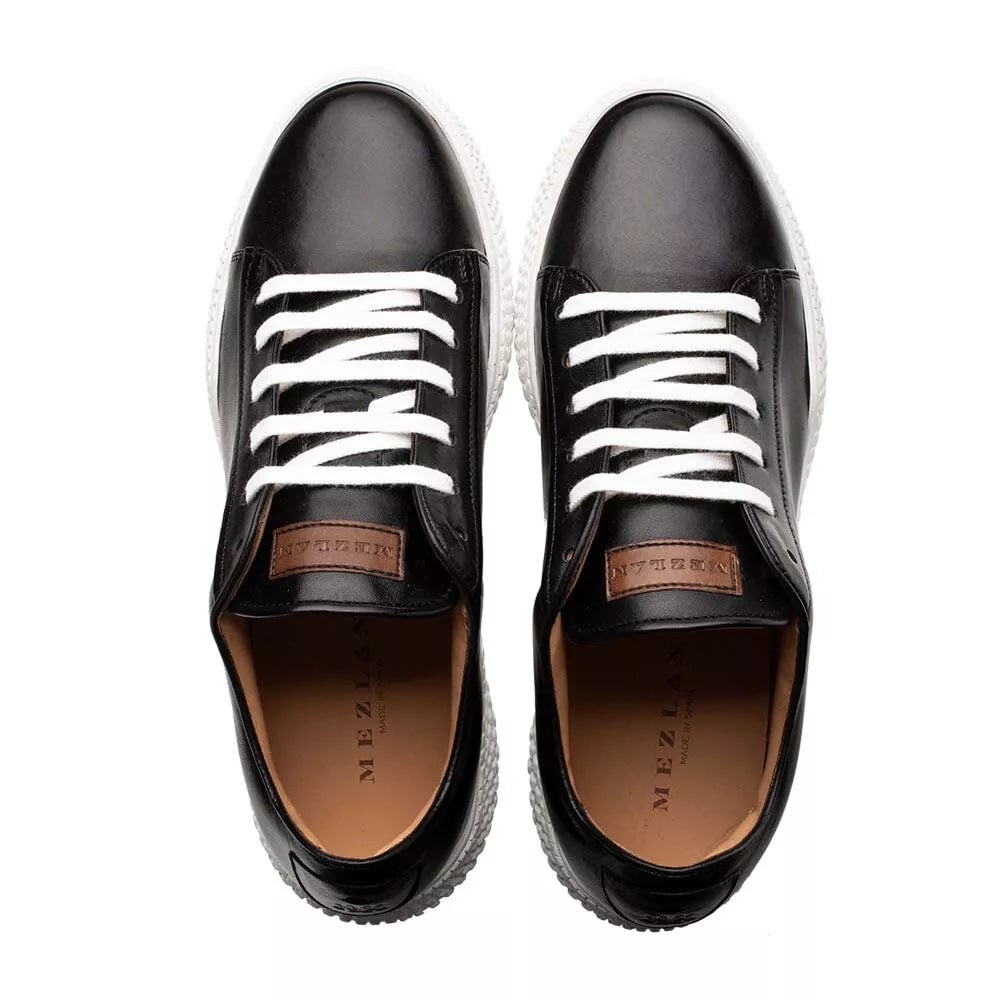 Mezlan Men's Luxury Black Leather Sneakers: Designer Casual Shoes