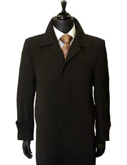 Men's Big & Tall Trench Coat - All-Weather Microfiber Gaberdine - Classic Black