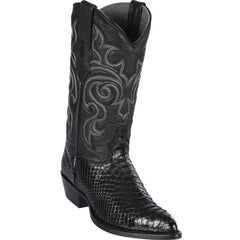 Men's Black Python J-Toe Cowboy Boots - Los Altos Western Dress Boots