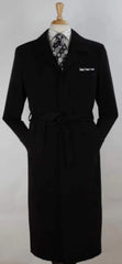 Men's Black Trench Coat Full Length - Classic Double Breasted Overcoat