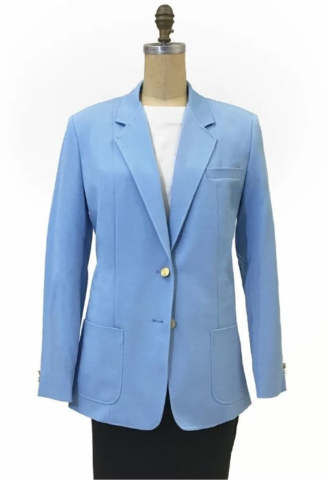 Women's Carolina Blue Blazer Jacket - Executive Business Suit Jacket - Professional Office Wear