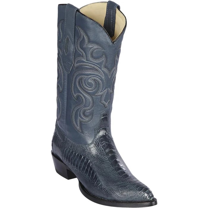 Men's Navy Blue Lizard J-Toe Cowboy Boots - Los Altos Western Dress Boots