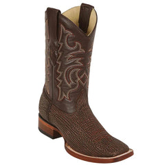 Men's Brown Shark Skin Cowboy Boots: Genuine Leather Western Dress Boots by Los Altos