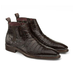 Mezlan Men's Blackmore Brown Genuine Crocodile Leather Dress Boots