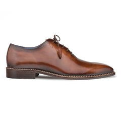 Mezlan Men's Brown Leather Dress Shoes - Enterprise Plain Toe Oxford Calfskin