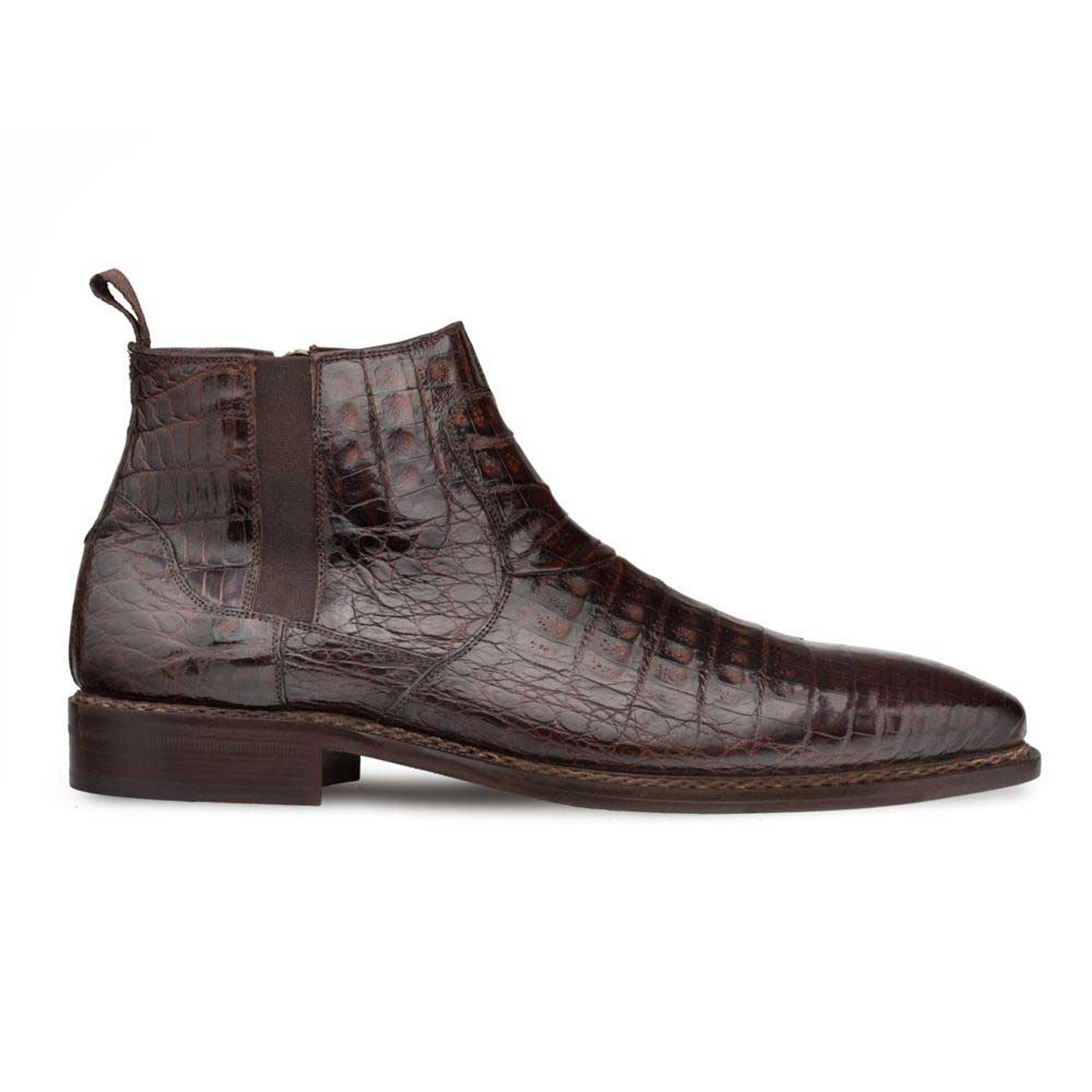 Mezlan Men's Blackmore Brown Genuine Crocodile Leather Dress Boots