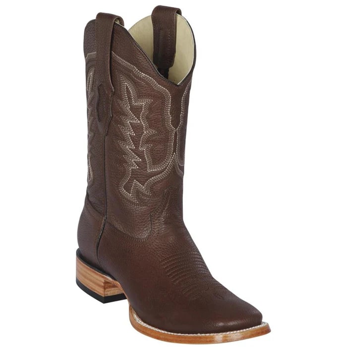 Men's Brown Caiman Hornback Cowboy Boots: Genuine Leather Western Dress Boots by Los Altos