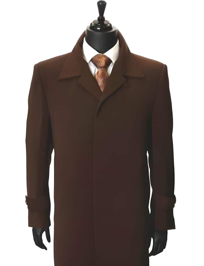 Men's Big & Tall Trench Coat - All-Weather Microfiber Gaberdine - Classic Double-Breasted Style in Coco Chocolate Brown