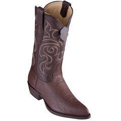 Men's Brown Sharkskin J-Toe Cowboy Boots: Los Altos Western Dress Boots