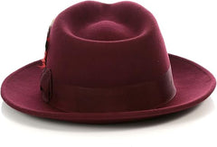 Men's Burgundy Homburg Hat - Premium Godfather Style Fedora