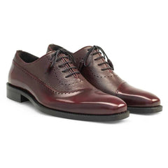 Mezlan Men's Postdam Burgundy Leather Oxfords - Luxury Calfskin Dress Shoes