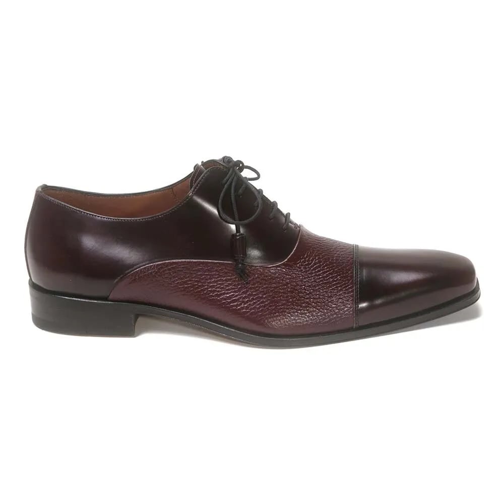 Burgundy Men's Leather Dress Shoes: Mezlan Cap Toe Oxfords