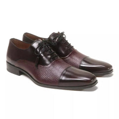 Burgundy Men's Leather Dress Shoes: Mezlan Cap Toe Oxfords