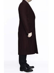 Women's Burgundy Wool Coat | Ankle-Length Dress Coat | Winter Overcoat