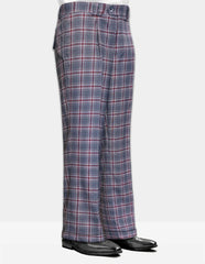 Women's Wide Leg Plaid Pants - Charcoal Gray - High Waisted Trousers - Fall Fashion