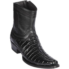 Men's Black Caiman Tail Cowboy Boots: Genuine Leather Western Dress Boots - Los Altos