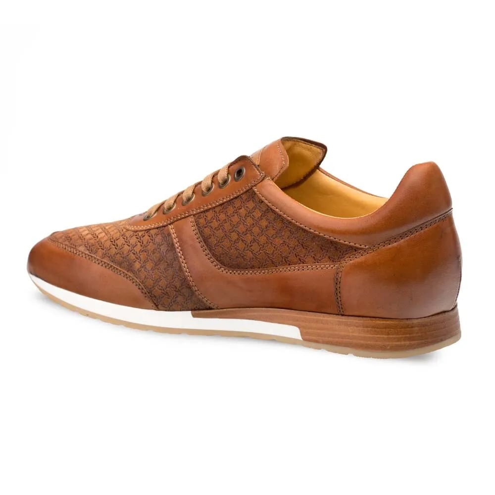 Mezlan Maxim Men's Tan Leather Sneakers: Calfskin & Suede Designer Casual Shoes