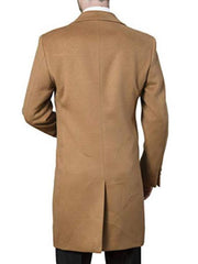 Men's Camel Topcoat - Modern Fit Winter Dress Coat (Polyester/Viscose/Spandex)