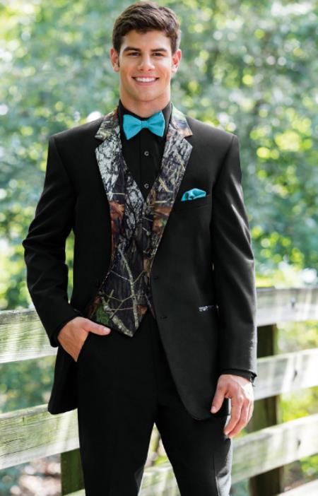 Camouflage Tuxedo for Men: Camo Wedding Suit - Single Breasted