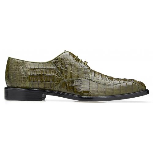 Genuine Hornback Crocodile Belvedere Chapo Olive Dress Shoes