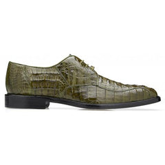 Genuine Hornback Crocodile Belvedere Chapo Olive Dress Shoes