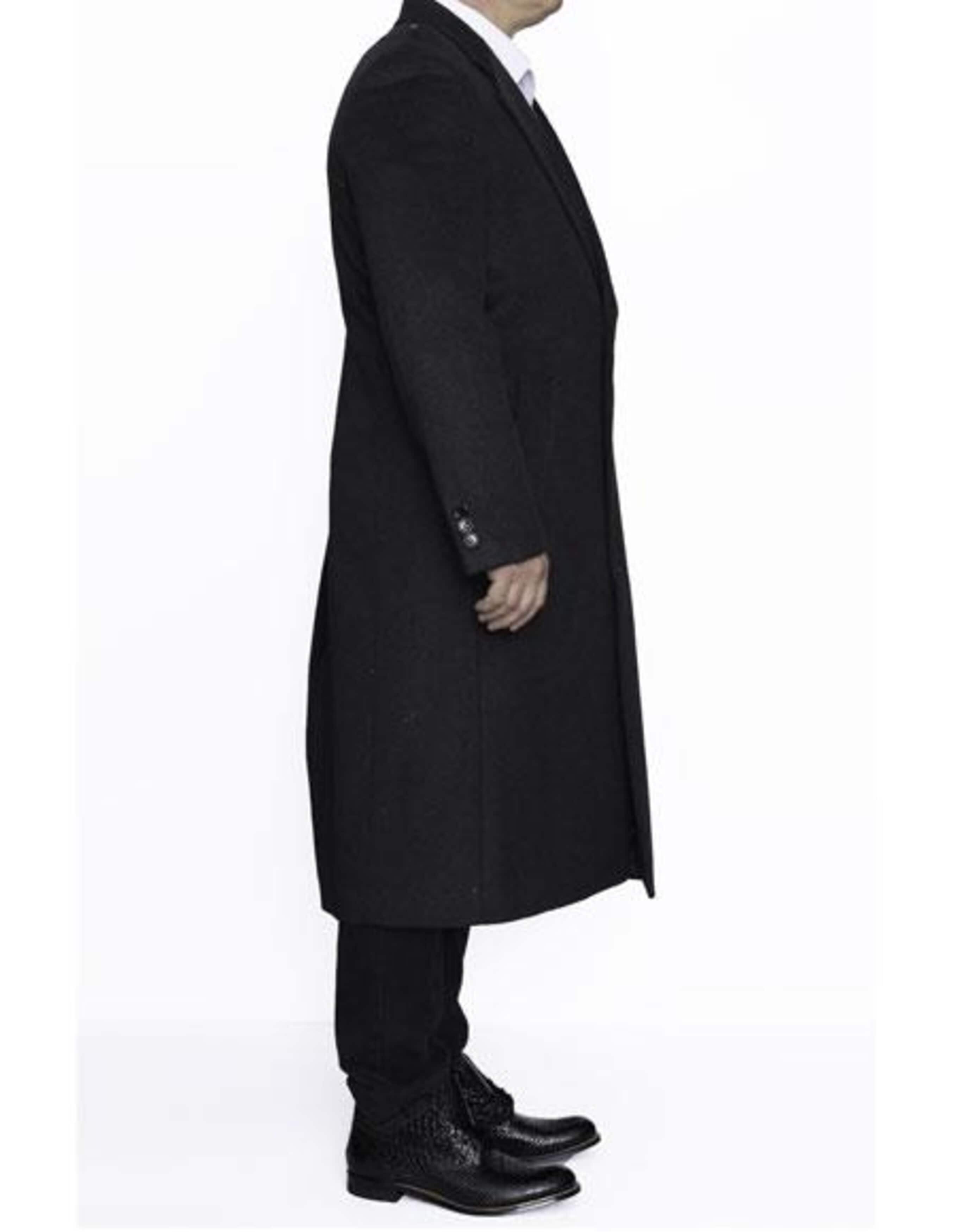 Women's Wool Coat | Long Charcoal Gray Overcoat | Full Length Winter Dress Coat