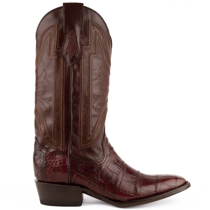 Men's Ferrini Stallion Chocolate Alligator Belly Cowboy Boots - Handcrafted French Toe Western Dress Boots