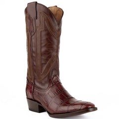 Men's Ferrini Stallion Chocolate Alligator Belly Cowboy Boots - Handcrafted French Toe Western Dress Boots